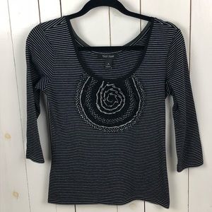 White House Black Market Black with White Top M